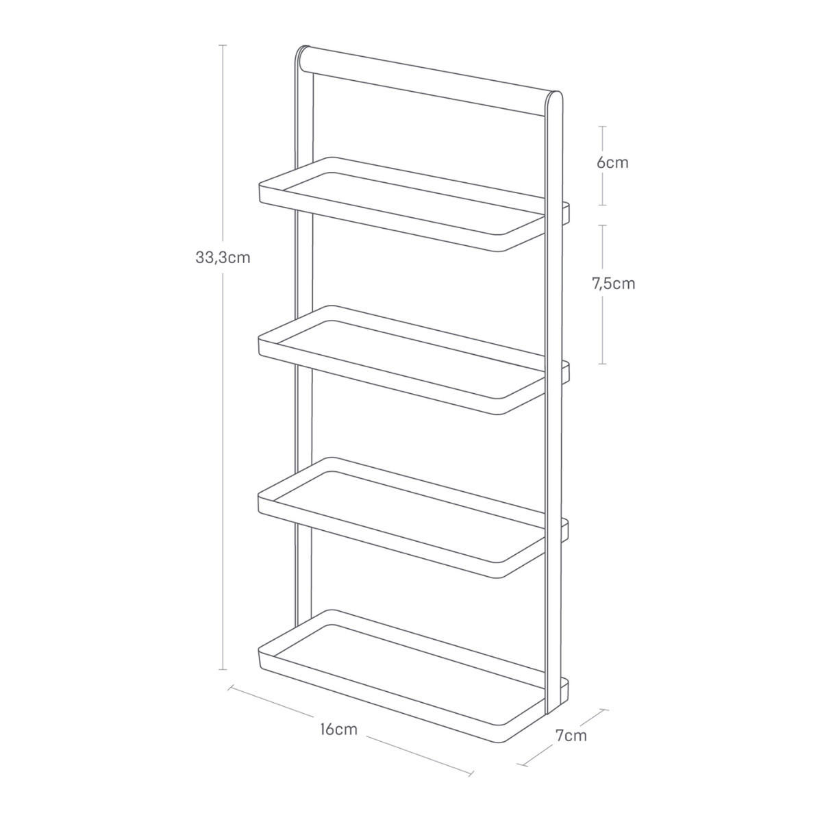 ACCESSOIREHALTER mit 4 ebenen - tosca 16,5/7/33 cm - Weiß, Holz/Metall (7/33/16.5cm) - Yamazaki