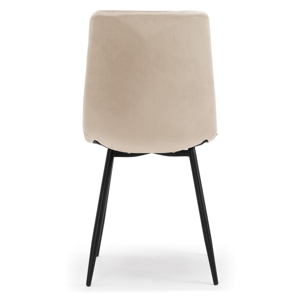 STUHL PARMA gepolsterter mit Steppung - beige - Samt Velour - Ecru/Schwarz, Textil/Metall (44/89/45cm) - NEW HOME