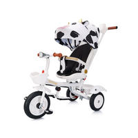 DREIRAD Futuro 2 in 1 faltbar schwarz weiß Becherhalter, Musik, Licht, Gummiräder - Schwarz, Metall (90/50/95cm) - Chipolino