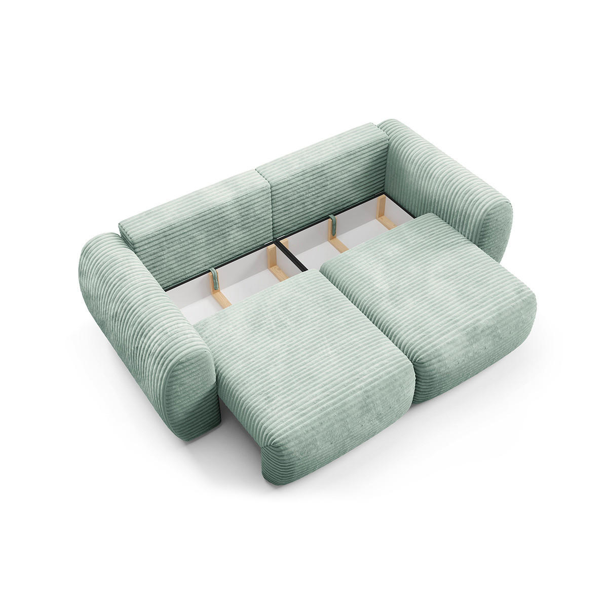 SOFA Camilla 3 Sitzplätze Wassergrün - Grün, Holz (266/95/121cm) - Petits-meubles