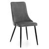 STUHL UNO gepolstert - grau - Samt Velours - Schwarz/Grau, Textil/Metall (48/95/57cm) - NEW HOME