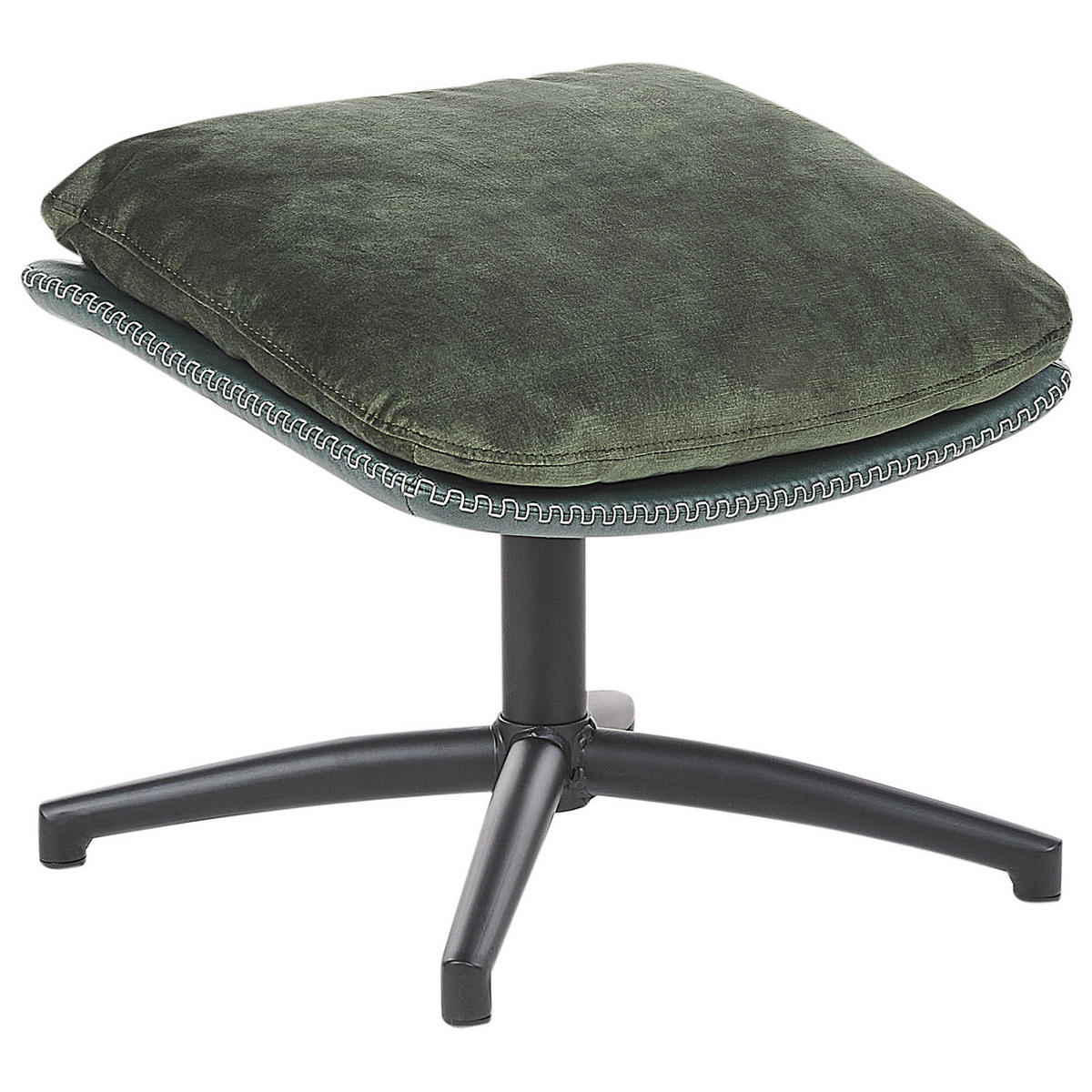 STUHL mit Fußhocker Dunkelgrün Eide - Schwarz/Grün, Textil (78/100/87cm) - Beliani