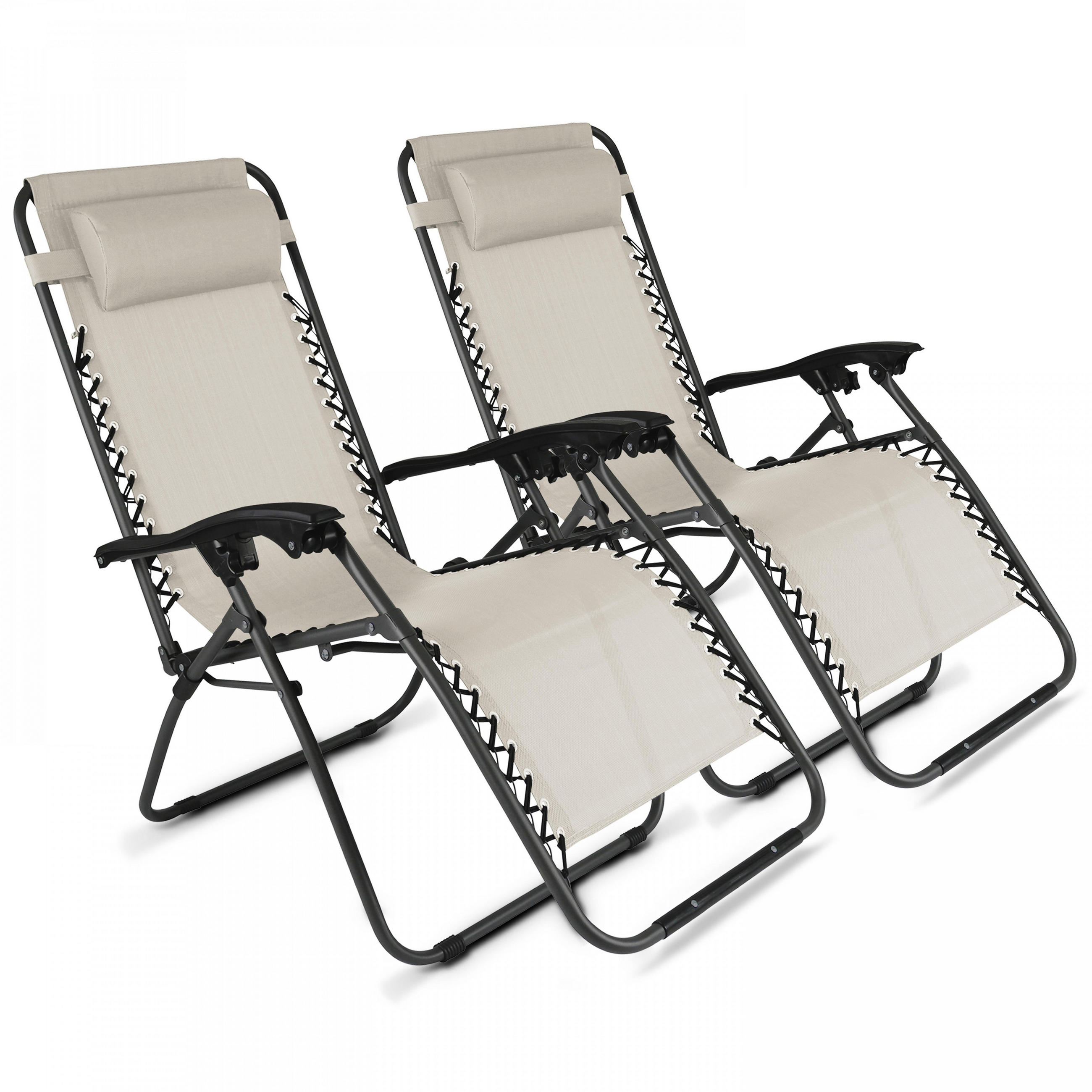 LOUNGESESSEL 2-tlg., Taupe - Taupe, Metall (160/110/65cm) - Oviala