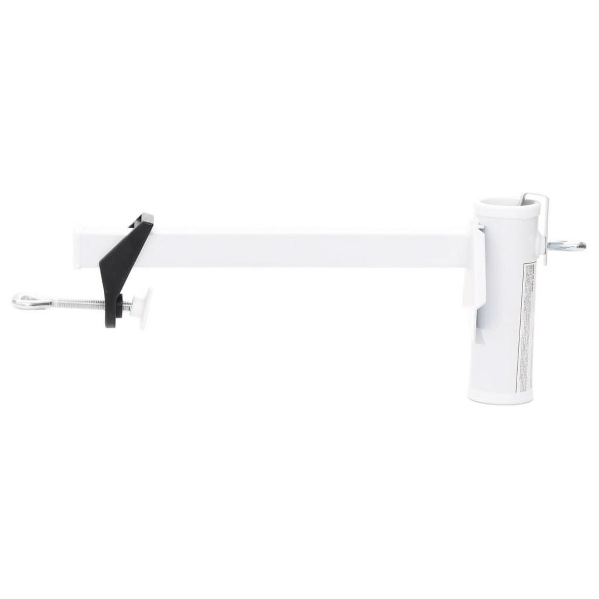 SONNENSCHIRMHALTER Für Balkon Weiss 38 Mm Stahl - Weiß, Metall (38/14cm) - vidaXL