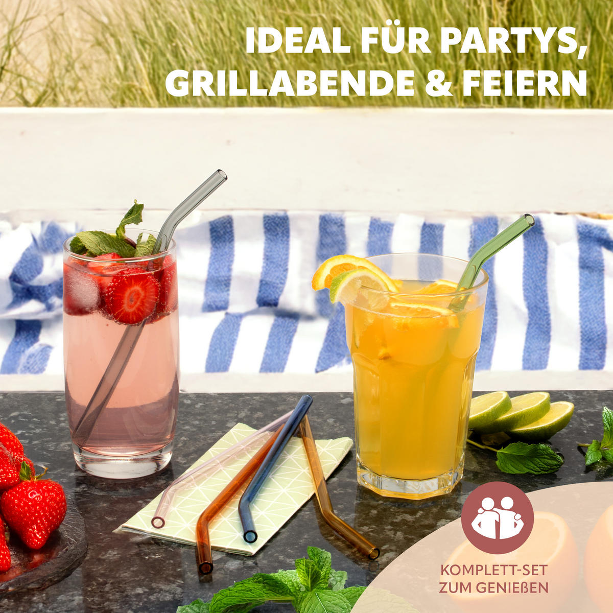 GLAS-TRINKHALME, bunt, Borosilikatglas - Multicolor, Glas (0.8/20cm) - bremermann