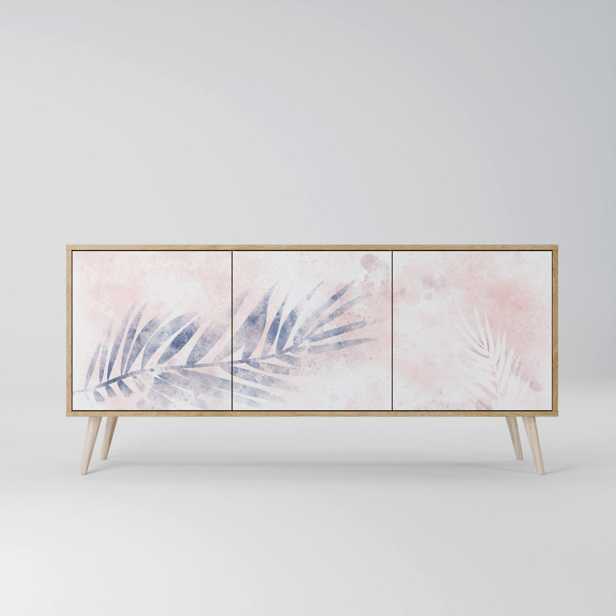 SIDEBOARD TIMELESS FLOAT, Eicheneffekt, 164,5x42x77,5 cm, 3 Türen - Eichefarben/Buchefarben, Holzwerkstoff/Buchenholz (164.5/77.5/42cm) - SpaceRebels