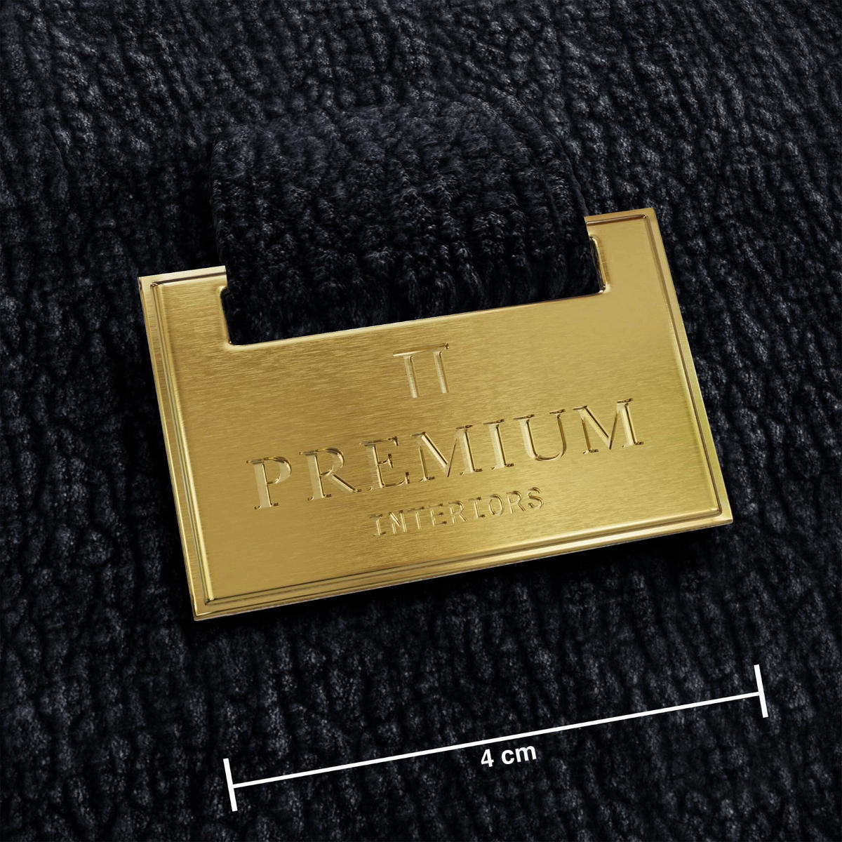SOFA LUSH Gemusterter Samt Schwarz 205cm - Schwarz, Textil (205/72.5/90cm) - Premium Interiors
