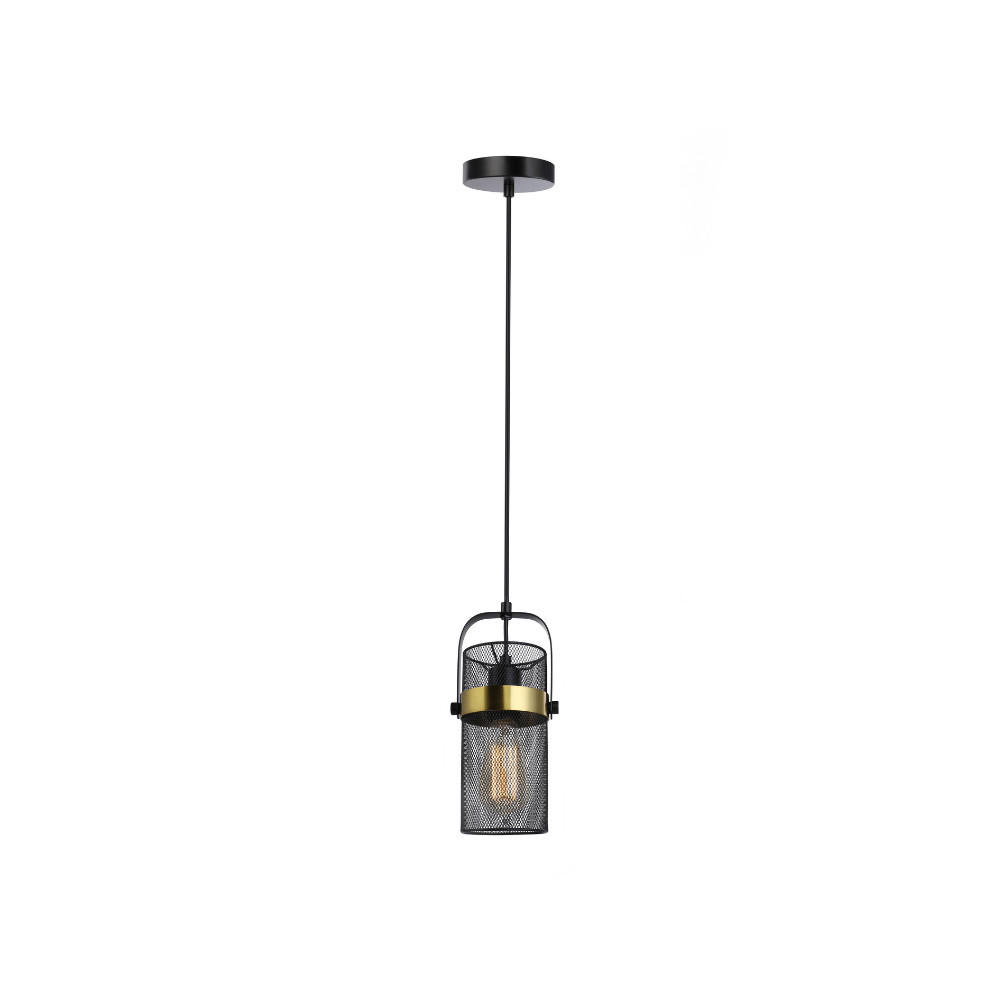 PENDELLEUCHTE LUMINOS - Schwarz/Gold - Schwarz, Metall (10.5/10.5/153cm) - Home Deluxe