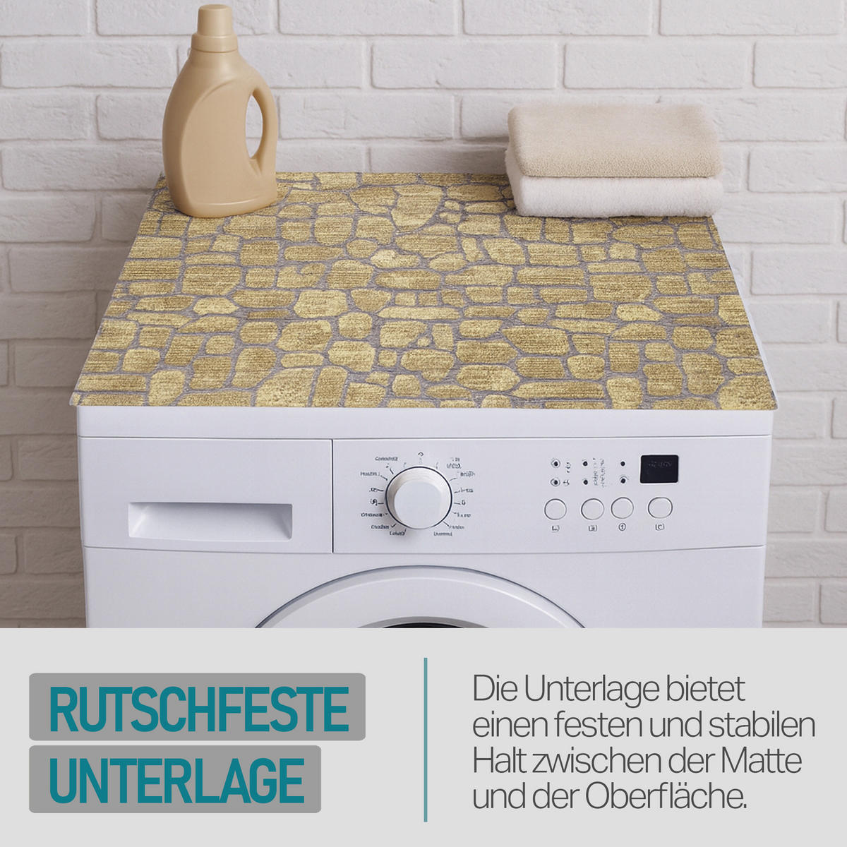 WASCHMASCHINENAUFLAGE 60x60 cm Bruchstein Beige - Hellbraun, Kunststoff (60/60cm) - Bestlivings