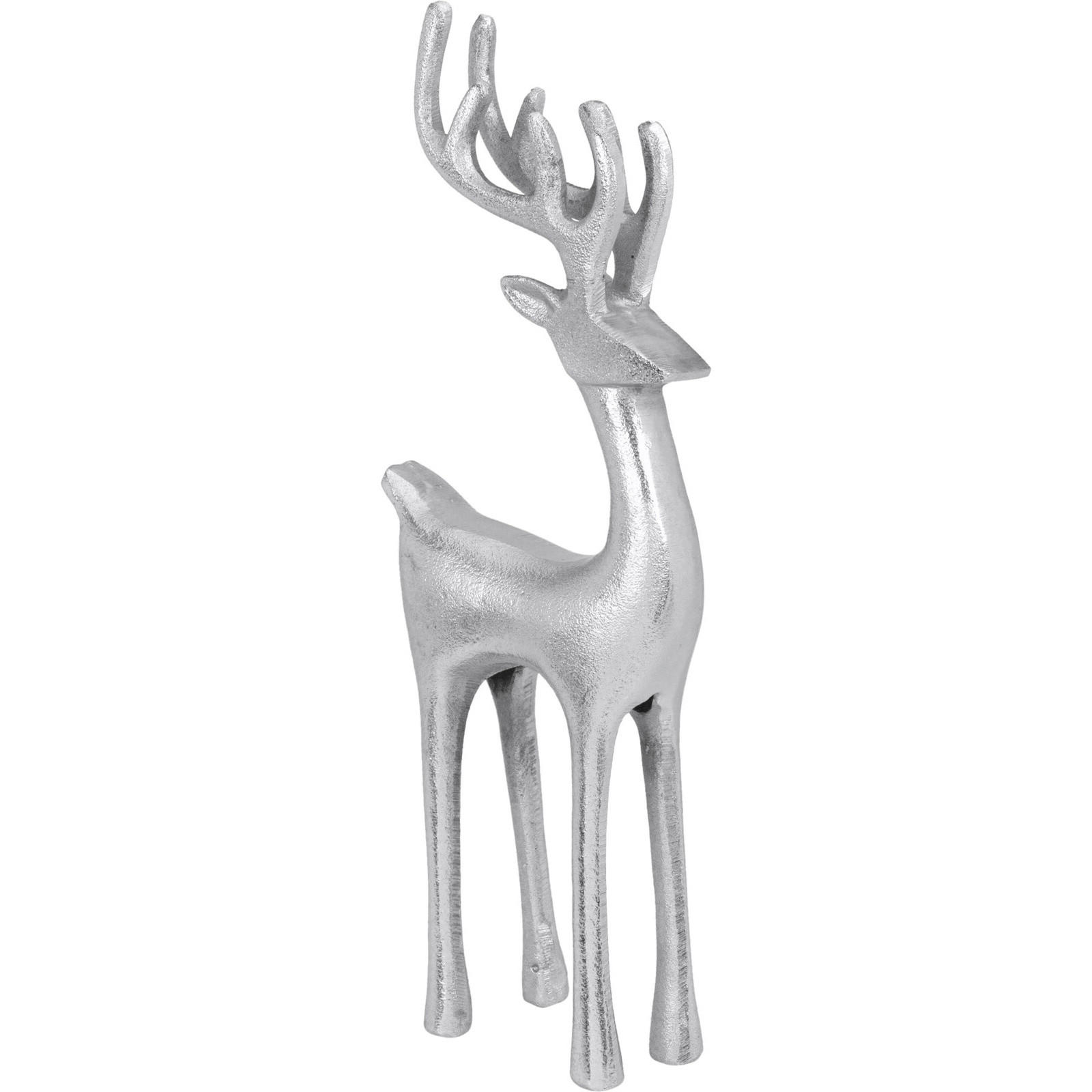 WEIHNACHTSFIGUR Rentier 35 cm - Silberfarben, Metall (6/35/14cm) - Home Styling Collection