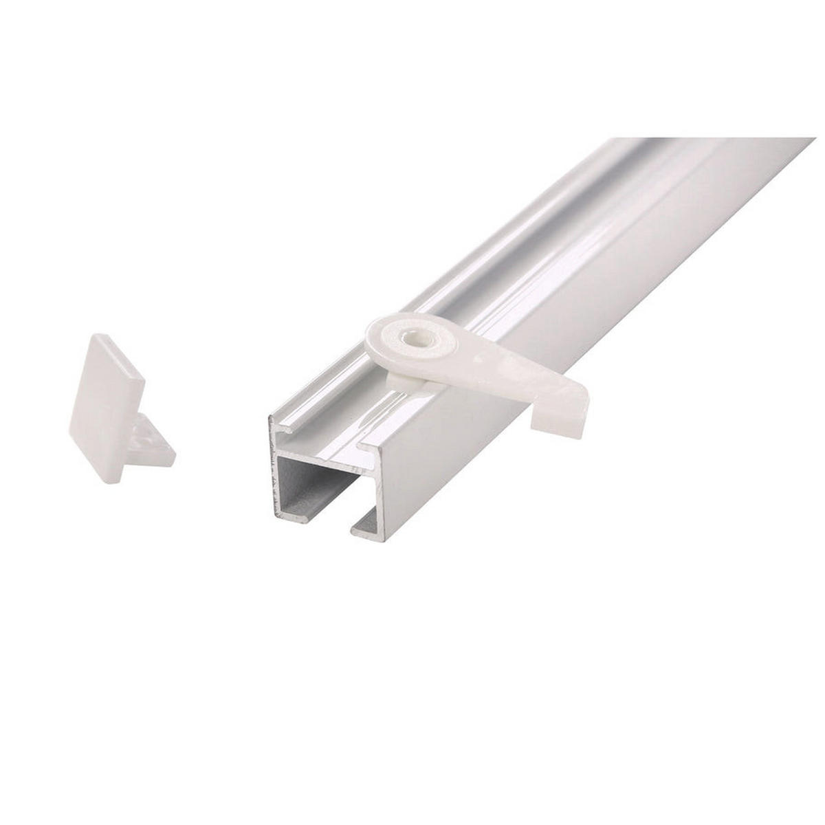 GARDINENSCHIENE 1-lauf Square - Weiß, Metall (440cm) - Deco-Raum