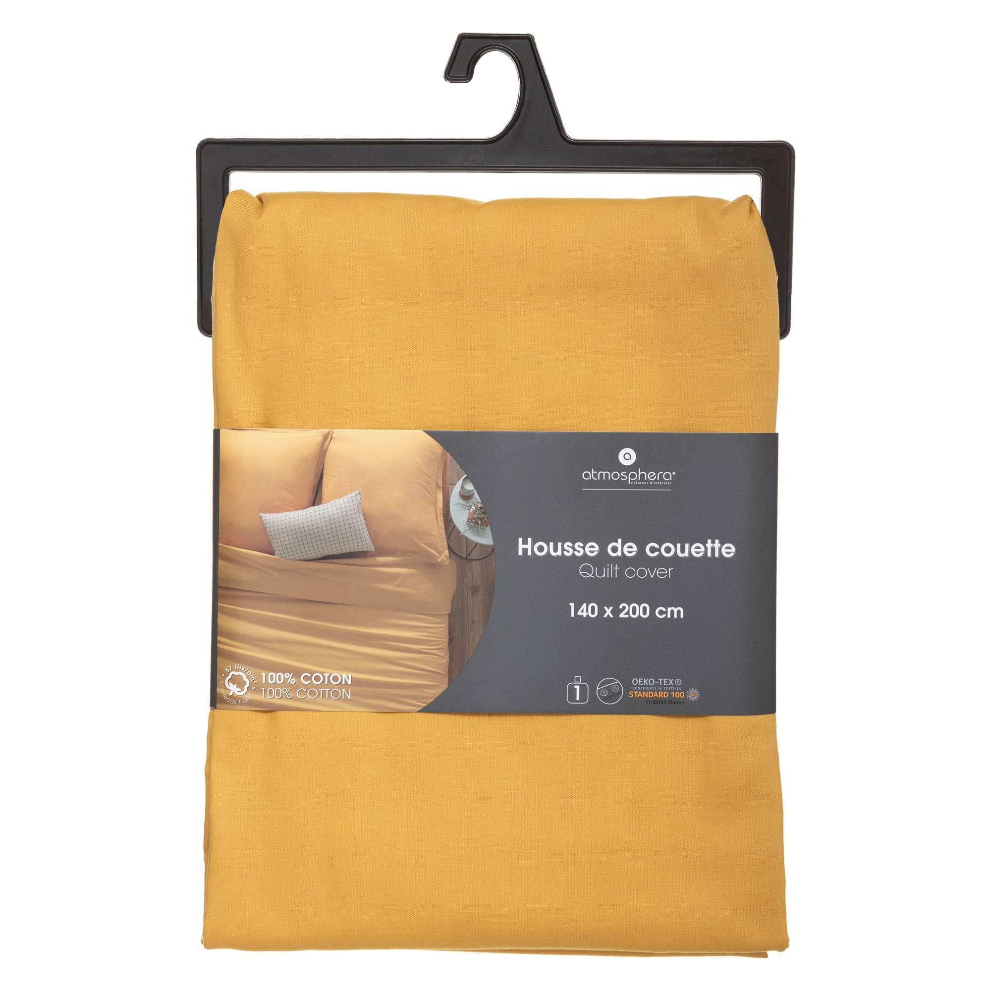 BETTDECKENBEZUG Baumwolle 140/200 cm - Gelb, Naturmaterialien (200/140cm) - Atmosphera Createur d´interieur