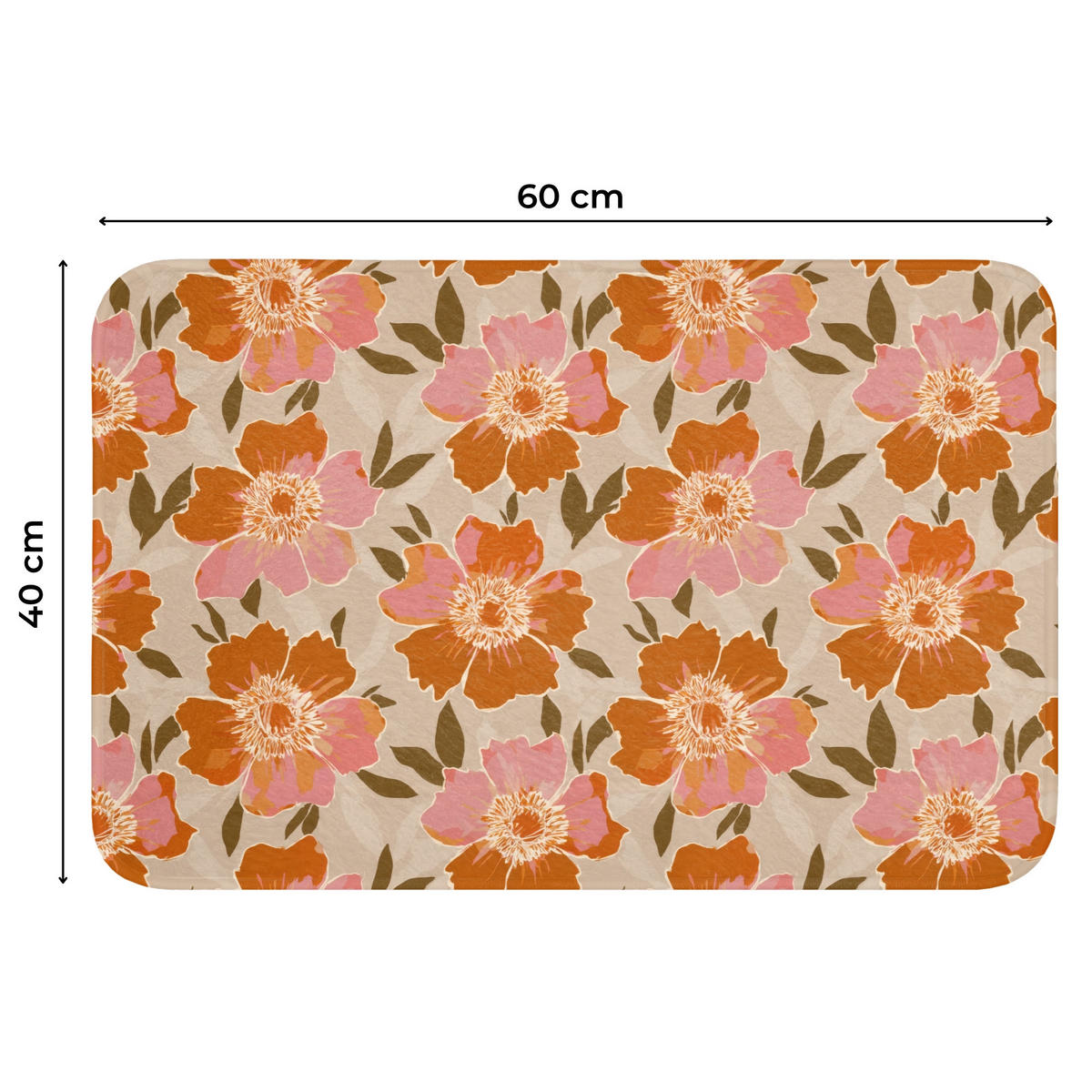 WC PŘEDLOŽKA Květiny - Motiv - Retro 60x40 cm - různobarevná, textil/plast (60/1cm) - OnlyWow