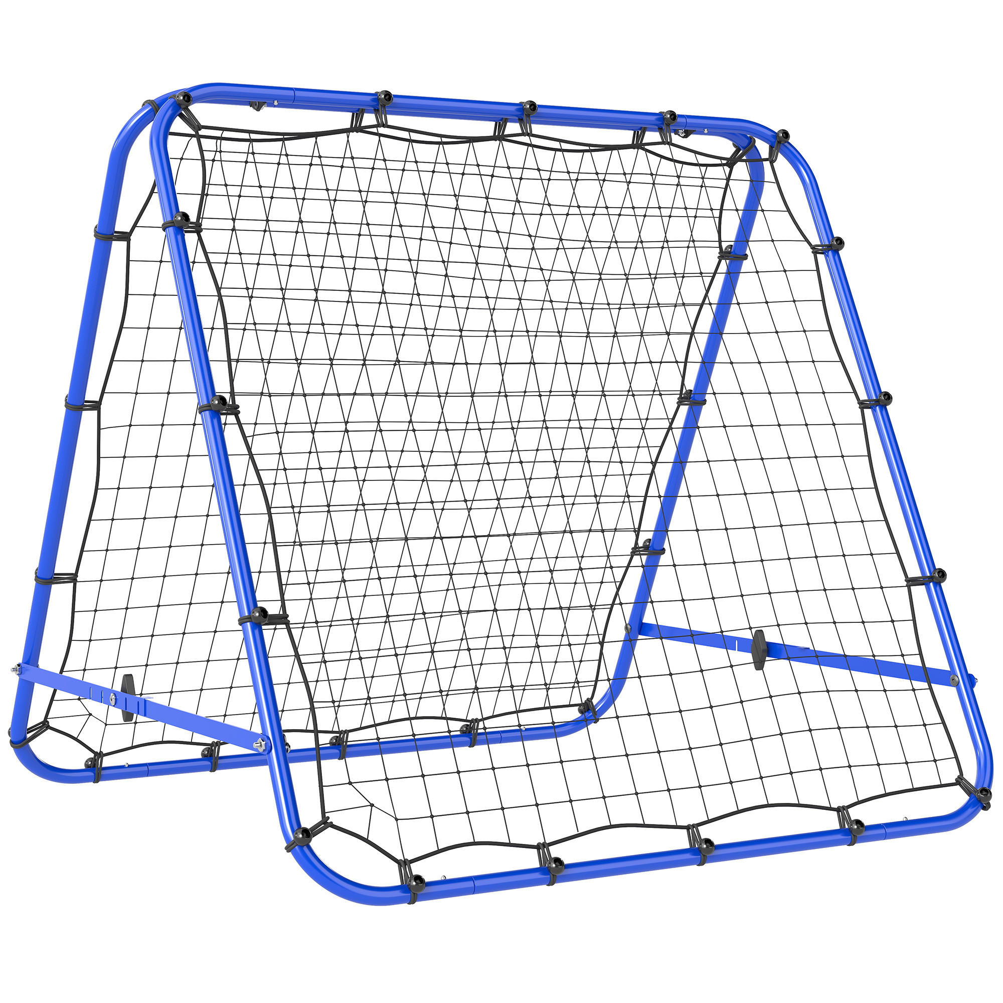 FUßBALL REBOUNDER, PE, Blau, 100 x 95 x 90 cm - Blau, Metall (95/100cm) - HOMCOM