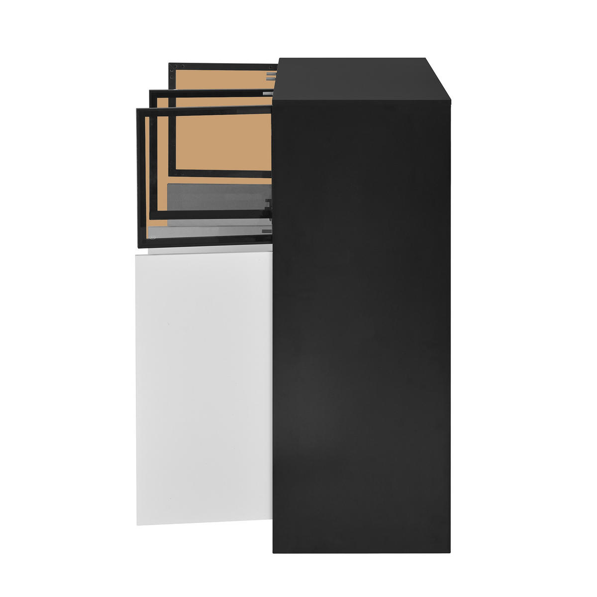 SIDEBOARD Schwarz und Weiß 100/40/105 cm - Schwarz, Glas (100/105/40cm) - PANGIVO