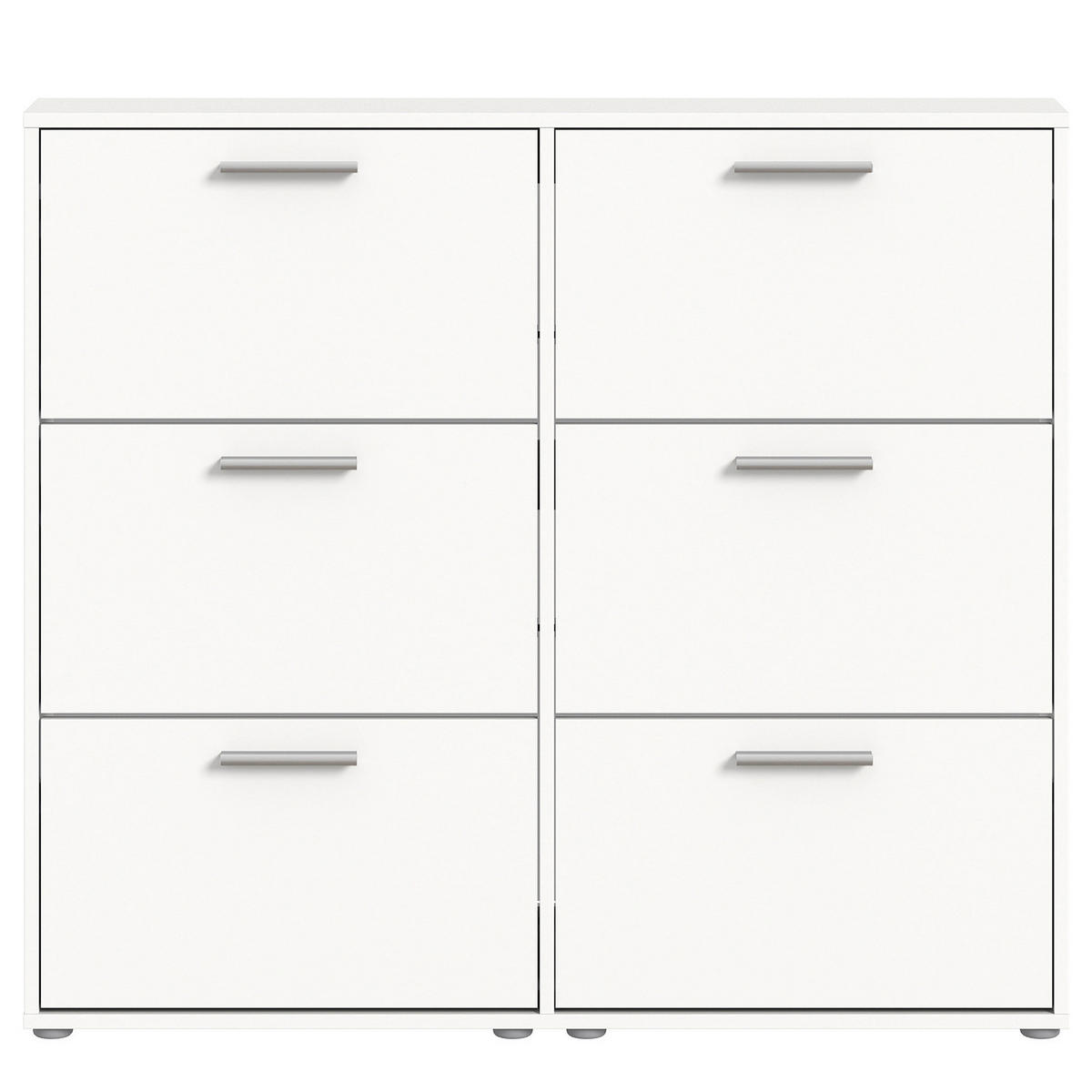 SCHUHKIPPER 116 cm - Weiß - Silberfarben/Weiß, Holzwerkstoff/Kunststoff (116/103/17cm) - home24