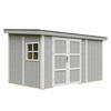 GARTENHAUS 8,68 m² - H231x248x412 cm - Ohne Boden und Seitenwand – M939B-TUNDRA GREY - Grau, Holz (236/231/368cm) - Timbela