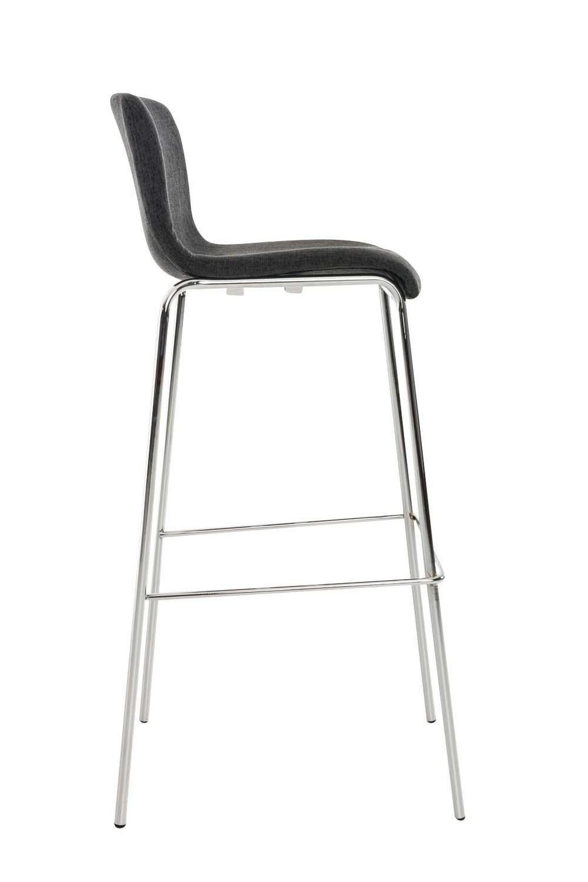 BARHOCKER Stoff Dunkelgrau - Chromfarben/Dunkelgrau, Textil/Metall (43/100/48cm) - CLP