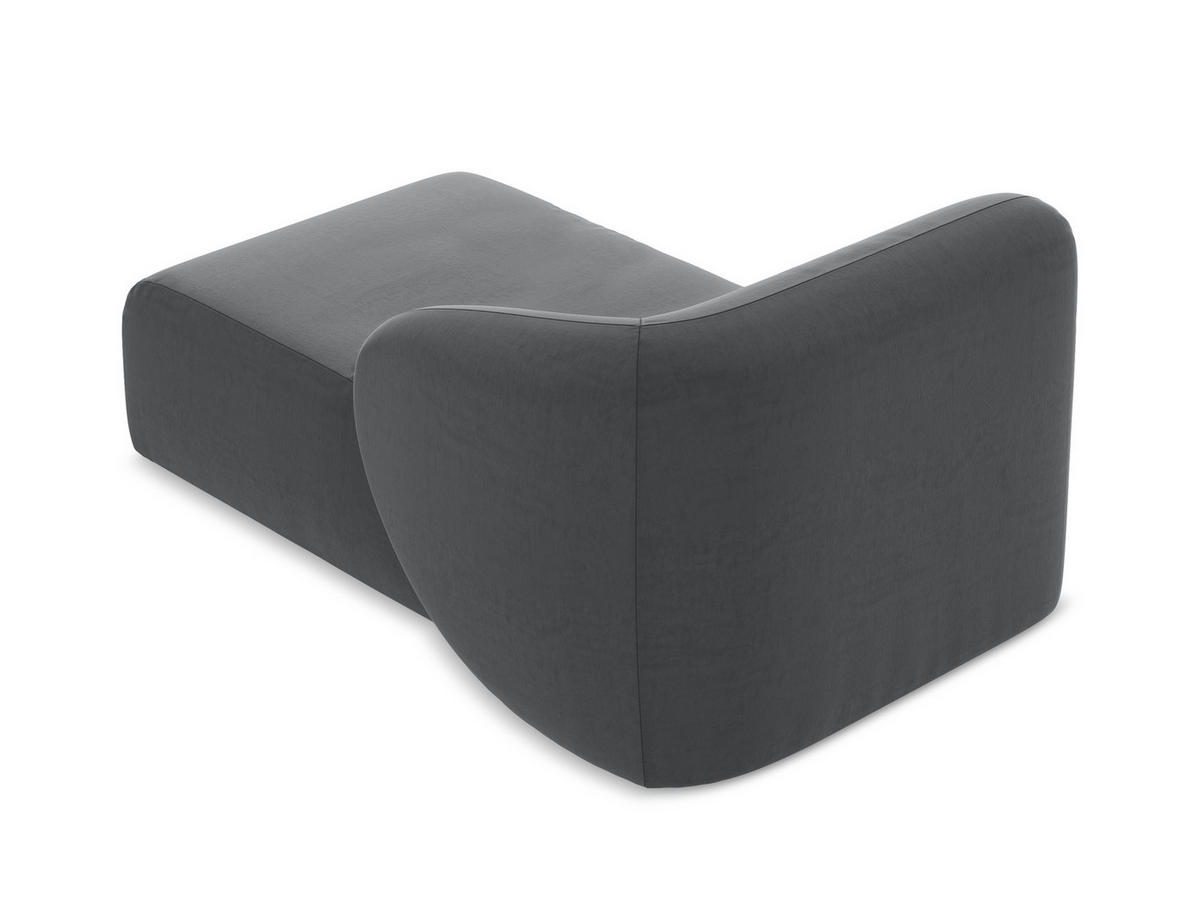 SOFAELEMENT Rechts Samt Stoff Grau - Edelstahlfarben/Schwarz, Holzwerkstoff/Kunststoff (91/75/166cm) - Makamii