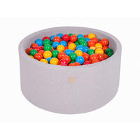 BÄLLEBAD für Kinder, Cotton, Hellgrau - Blau/Dunkelgrün, Textil (90/90/40cm) - MeowBaby