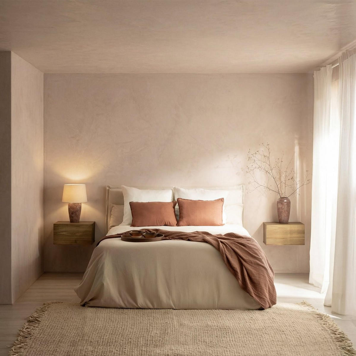 SCHWEBENDER NACHTTISCH Kari Natürlich 45 cm x 25 cm - Naturfarben, Holz (45/25/30cm) - Klast Home