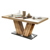 ESSTISCH ausziehbar Elena 160x90x76 Plankeneiche/Asteiche - Naturfarben, Holzwerkstoff (160/90/76cm) - 58aufmkessel