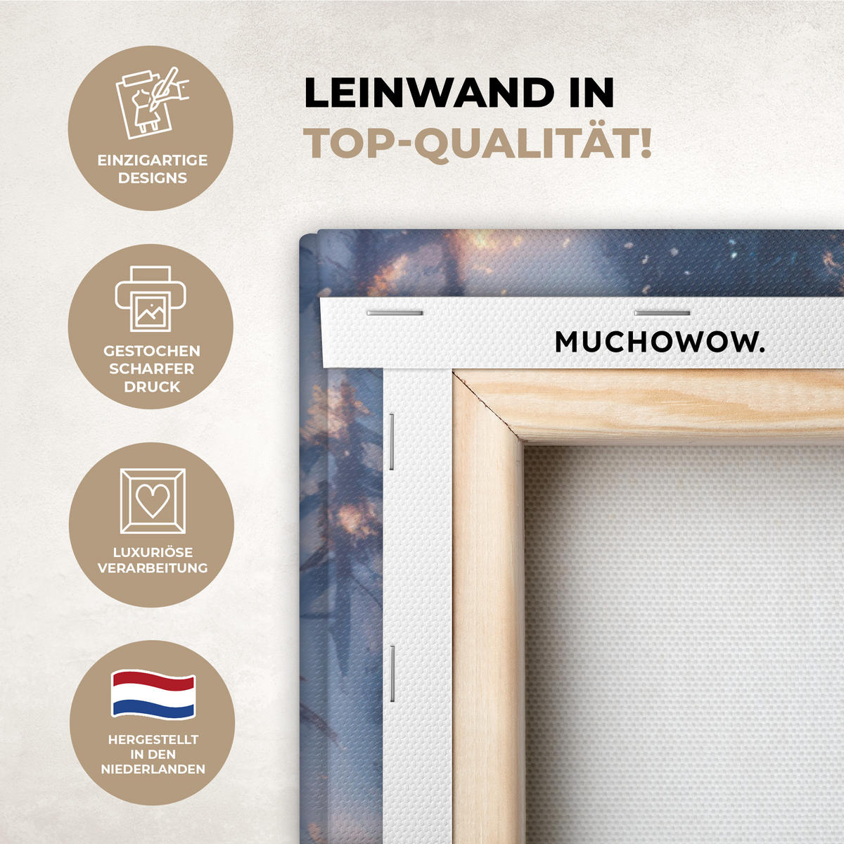 LEINWANDBILD Weihnachtszug - Schnee - Winter - Weihnachten Wohnzimmer 120x80 cm - Dunkelrot, Textil (120/80cm) - MuchoWow