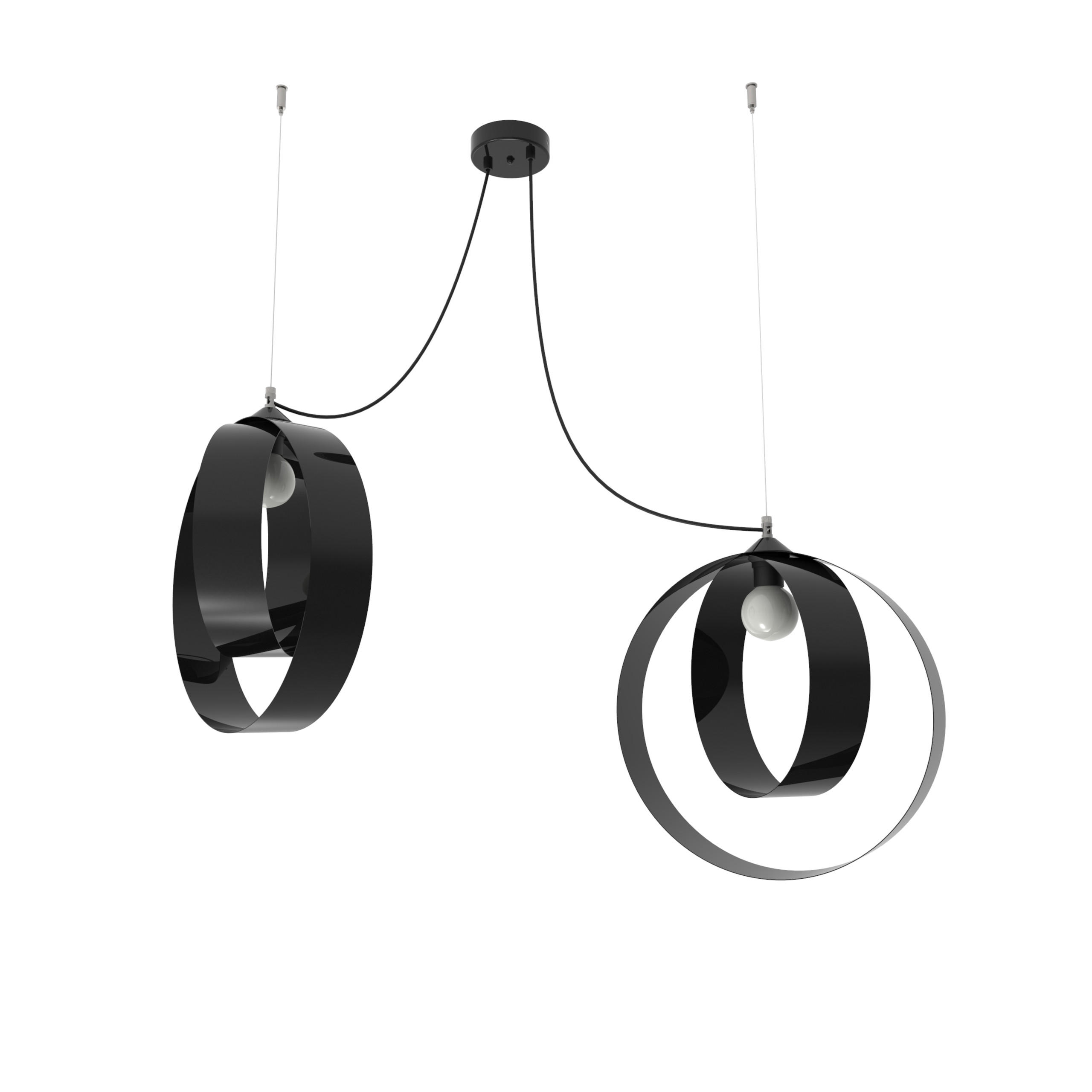 HÄNGELEUCHTE - Schwarz Hochglanz, Metall (40/40/120cm) - Lumicom