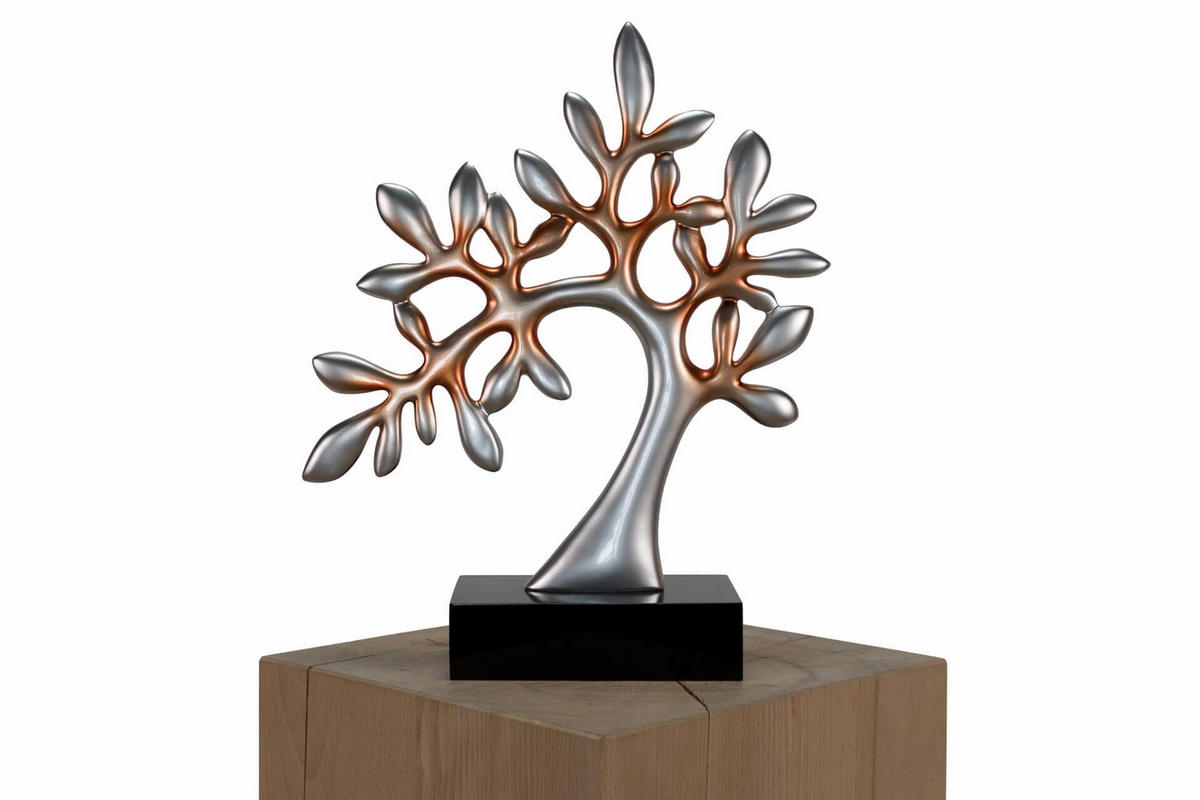 SKULPTUR Silber 38/38 cm - Silberfarben, Stein (1.54/38/10cm) - KUNSTLOFT