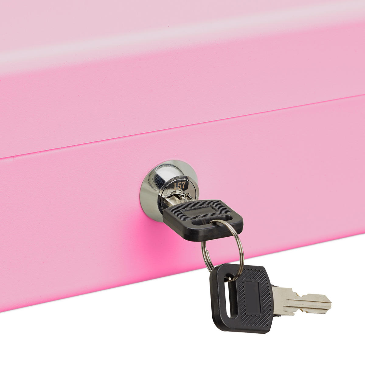 CASETA Roz cu încuietoare - roz, material plastic/metal (30.5/8.5/24.5cm) - Relaxdays
