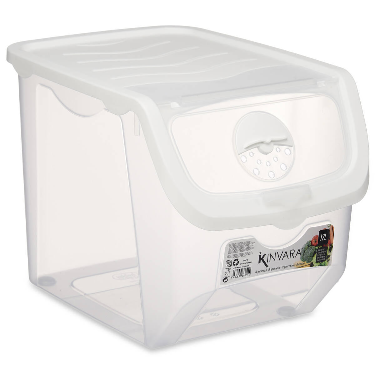 GEMÜSEBEHÄLTER 12 l - Weiß, Kunststoff (31/24/23.5cm) - Kinvara
