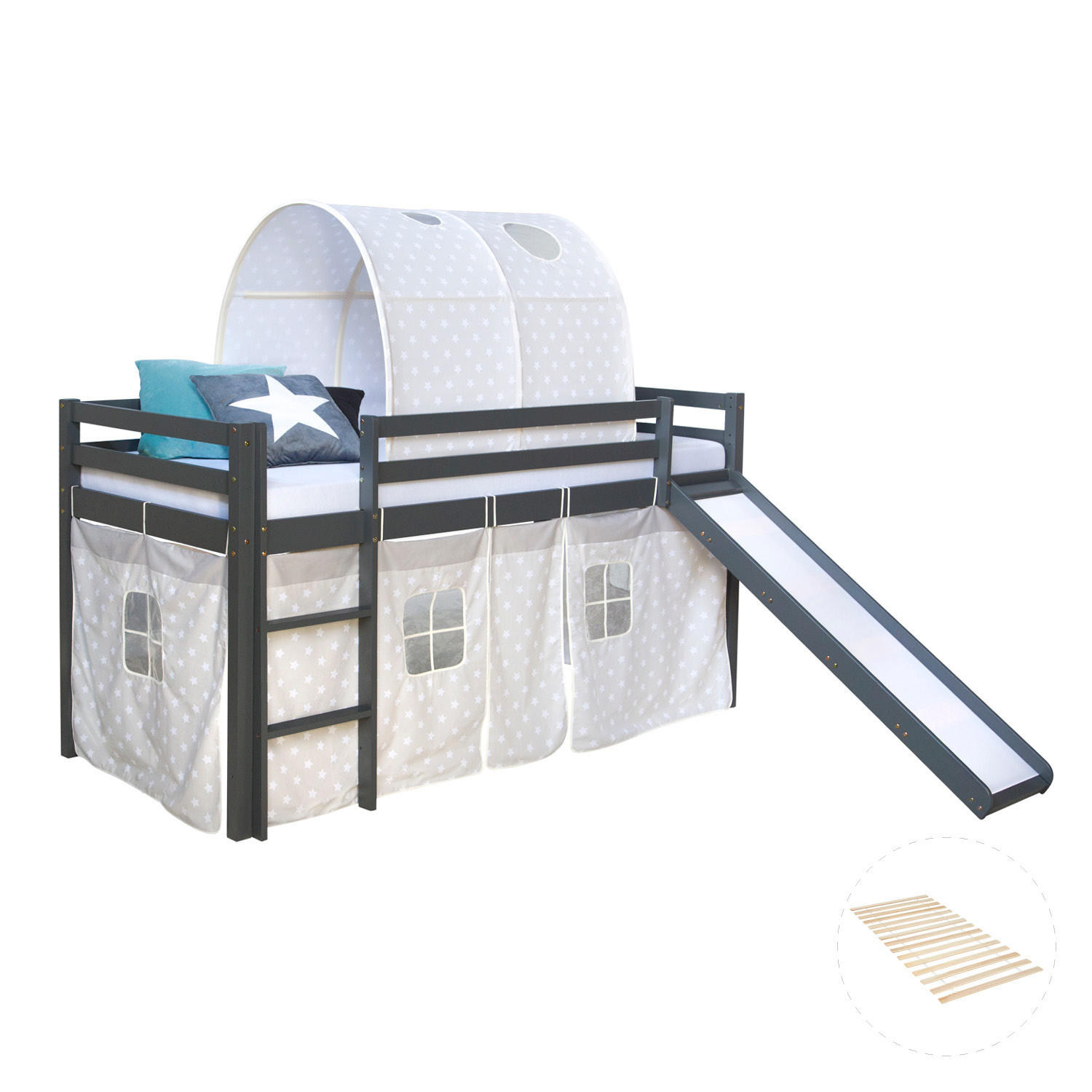HOCHBETT 90/200 cm in grau mit Lattenrost - Grau, Holz (90/200cm) - Homestyle4u