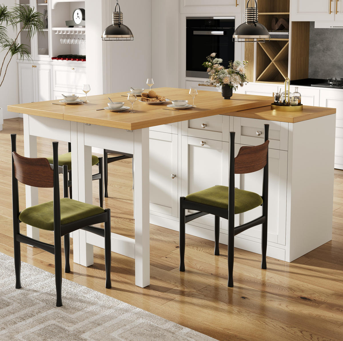 BARTISCH ausziehbar 120-200 cm MDF Weiß mit Stauraum - Weiß, Holzwerkstoff (200/40/75.5cm) - Meubliv