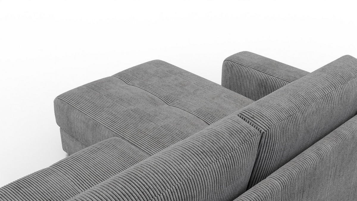 ECKSOFA OLI 4-Sitzer links, dunkelgrau - Dunkelgrau, Holz/Textil (295/172cm) - Courtois Laville