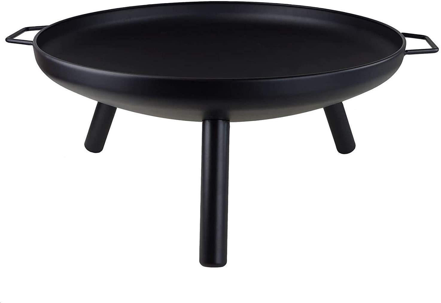 FEUERSCHALE Schwarz Metall Ø60cm mit Griffen, Feuerkorb, Gartenschale, Feuerstelle, Outdoorfeuer, Terrassenfeuer, Gartenheizung, Lagerfeuerstelle - Schwarz, Metall (62/30/62cm) - Resch