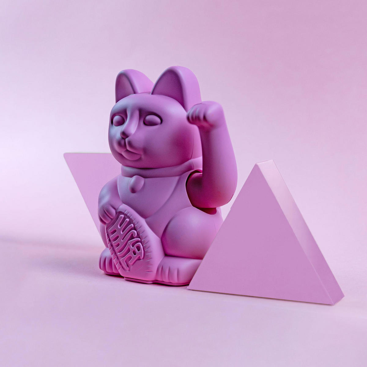 WINKEKATZE Lucky Cat Classic, Kunststoff, Hot Pink, ca. 15 cm - Rosa, Kunststoff (8.5/15/10.5cm) - Donkey Products