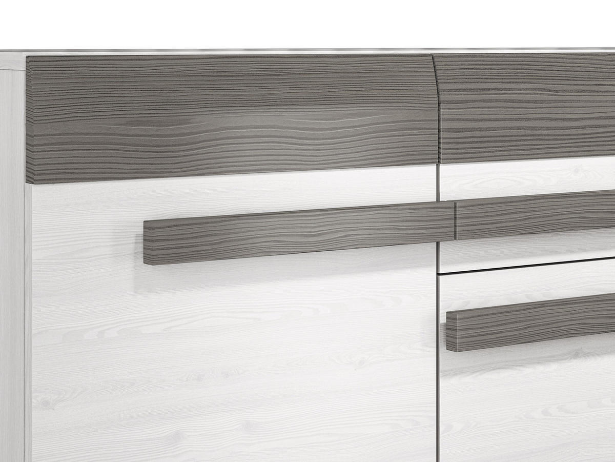 SIDEBOARD Blanco Pinie weiß / grau 165 / 42 / 96cm - Weiß, Holz/Holzwerkstoff (165/96/42cm) - Feldmann-Wohnen