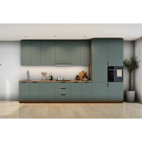 KÜCHENZEILE Sorento Baltic Storm & Grün – 400 cm – K87-G400 R - Schwarz/Grün, Holzwerkstoff/Metall (400/247/58cm) - ROYAL24_MARKT