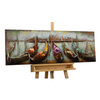 METALLBILD Blau 120/40 cm - Blau/Beige, Metall (120/40cm) - KUNSTLOFT