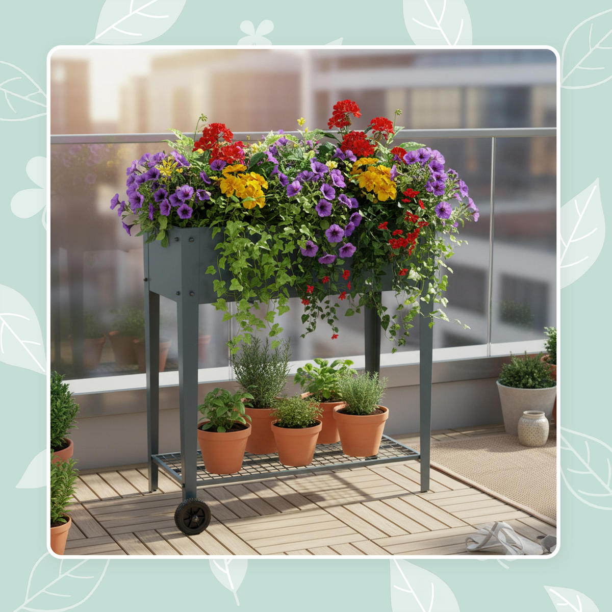 GREDICA - antracit, metal/plastika (85/80/50cm) - Relaxdays