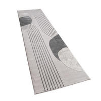 TEPPICH Kurzflor Abstrakt Wohnzimmer schmutzabweisend Grau Läufer 80x300 - Grau, Textil (80/300cm) - KADIMA DESIGN