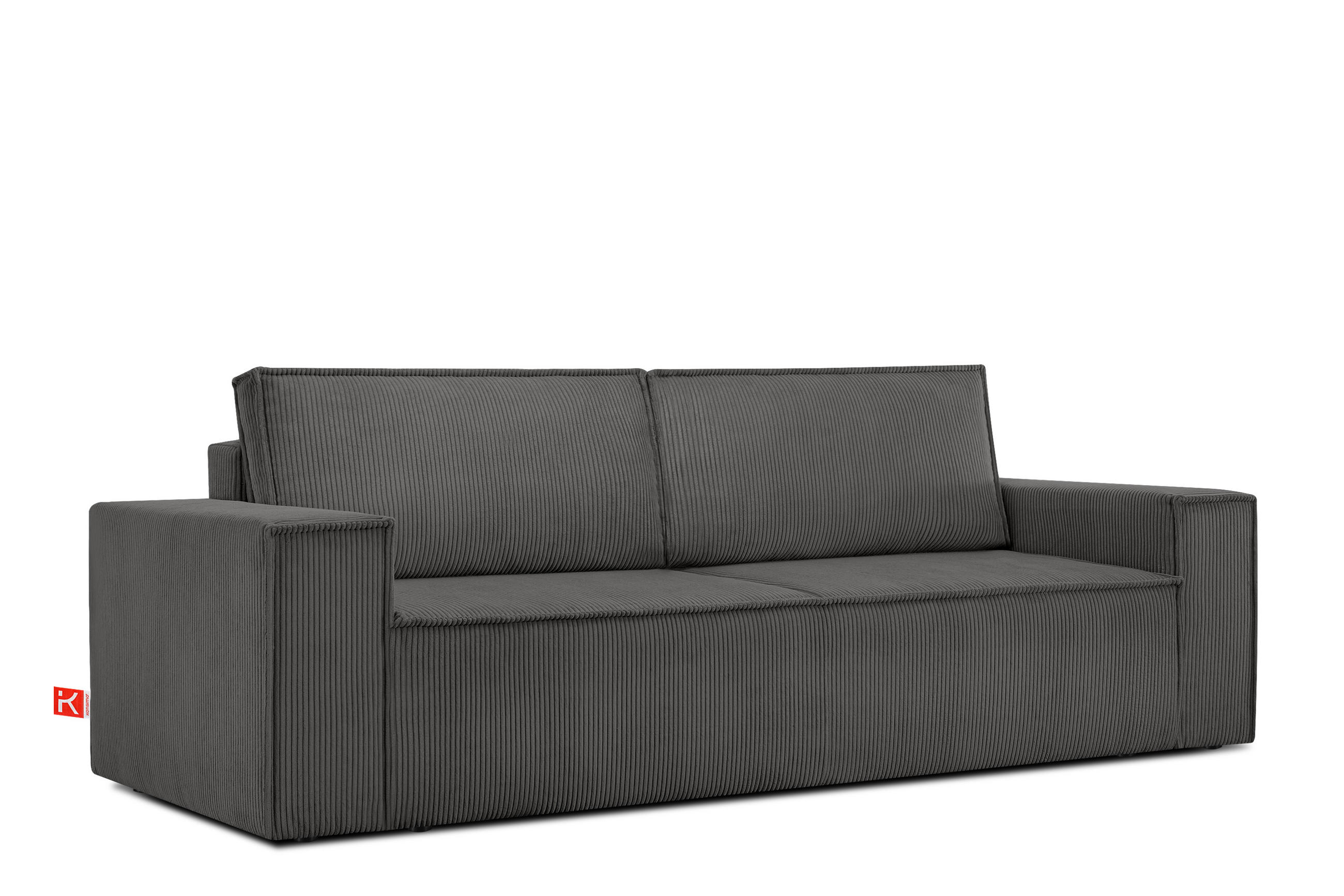 3-SITZER-SCHLAFSOFA NAPI in Pet Friendly Cord-Stoff, grau - Schwarz/Grau, Textil (244/89/101cm) - KONSIMO®