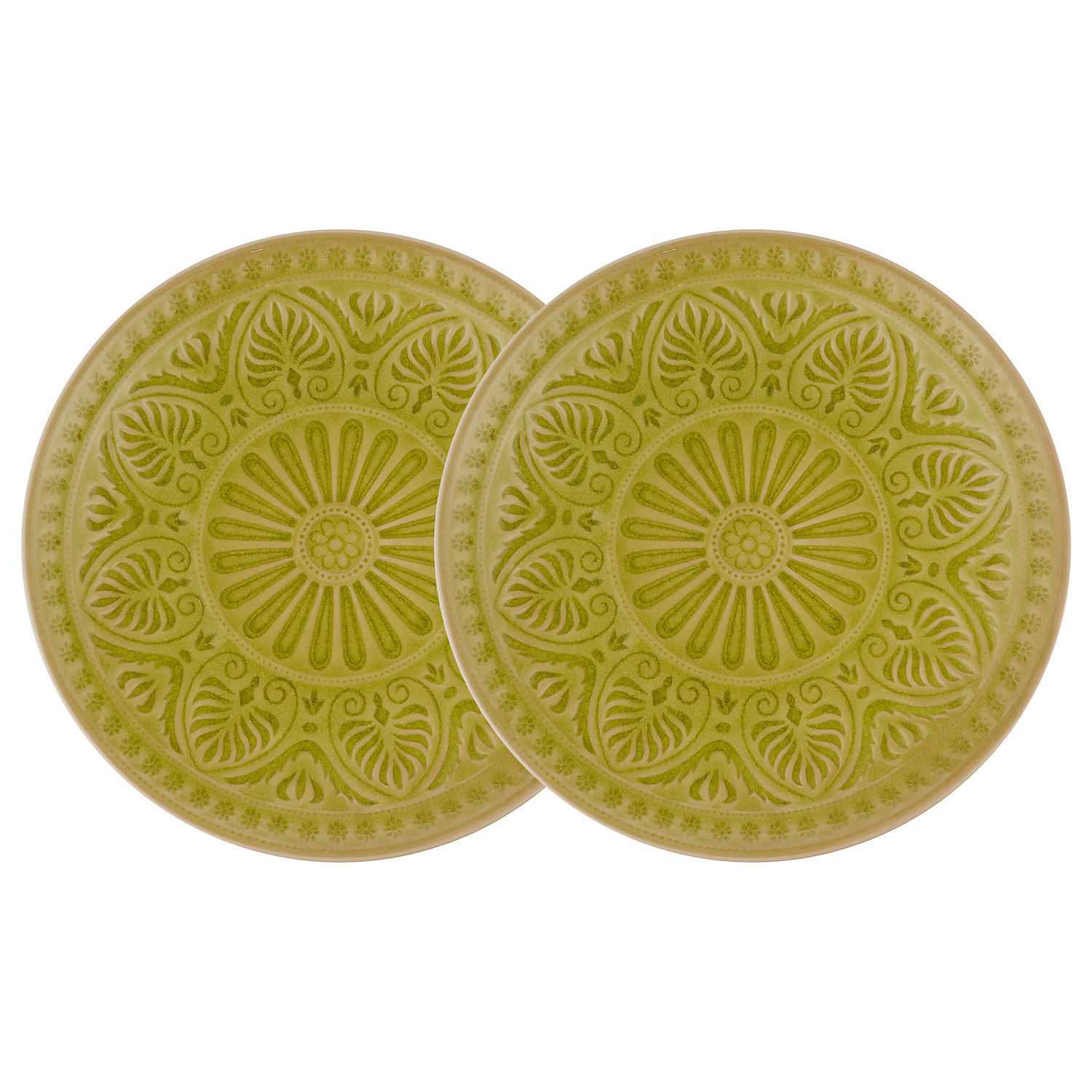 ESSTELLER (2er Set) Sumatra - Grün, Keramik (31/31/3cm) - BUTLERS