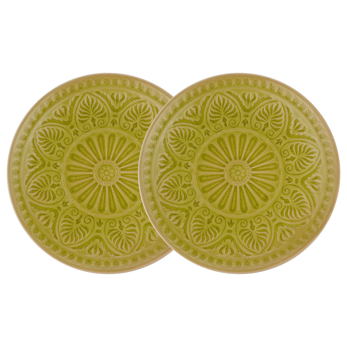 ESSTELLER (2er Set) Sumatra - Grün, Keramik (31/31/3cm) - Butlers