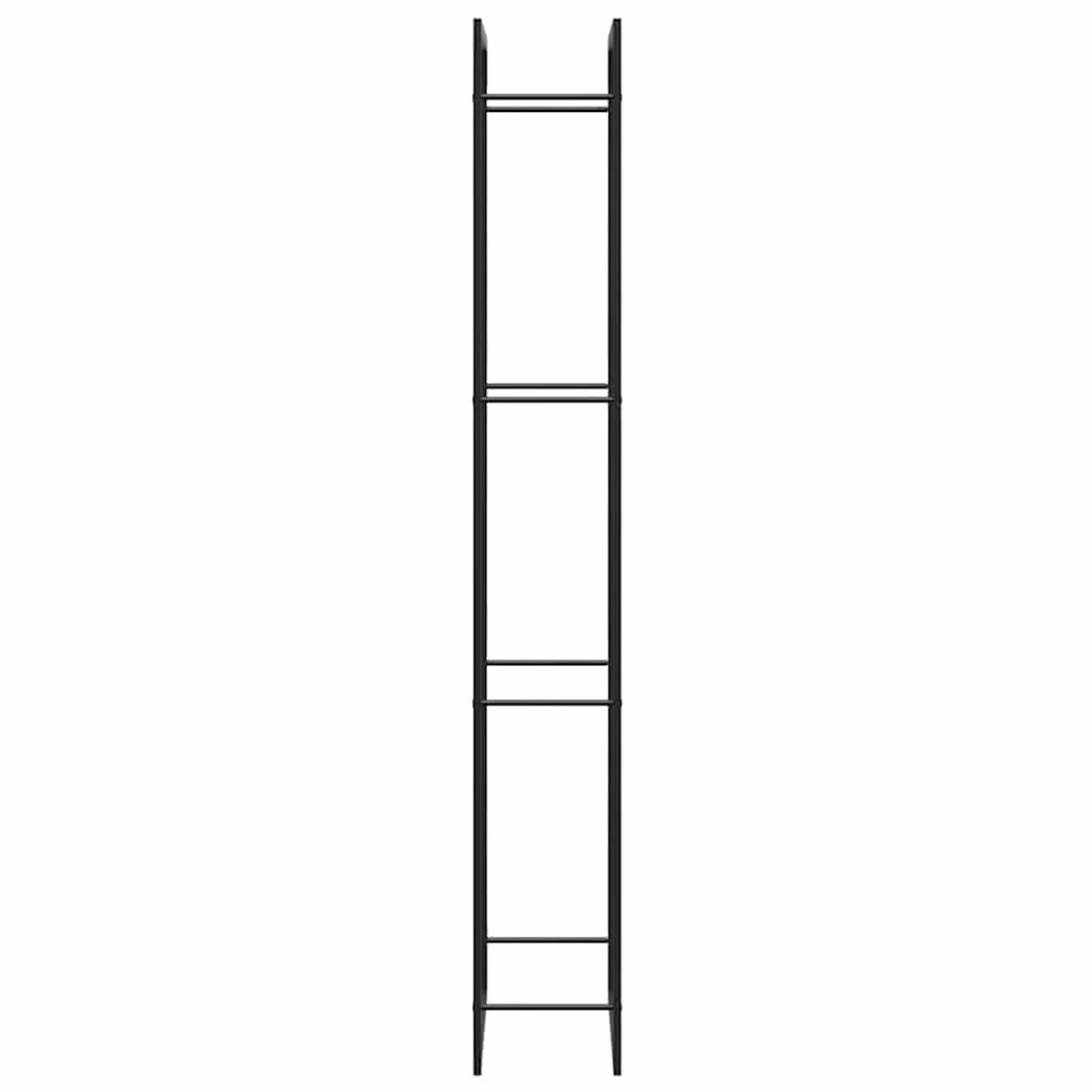 BRENNHOLZREGAL Mattschwarz 80/28/222 Cm Stahl - Schwarz, Metall (28/222/80cm) - vidaXL