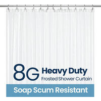 DUSCHVORHANG PEVA matte 183 cm wasserdicht schimmelresistent für Badewanne Badezimmer - Transparent, Textil (183/183cm) - MCBOSON