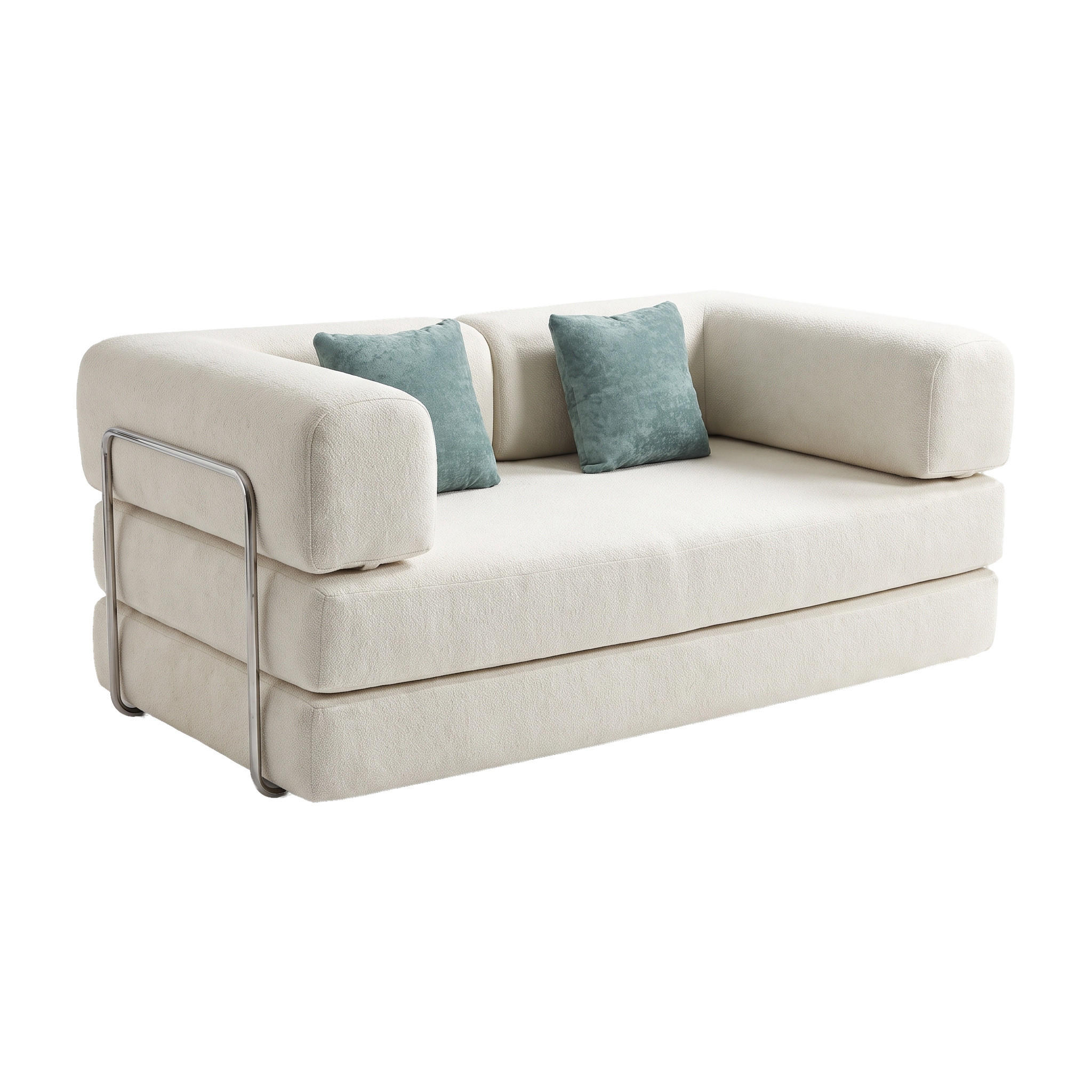 SCHLAFSOFA Kaia Weiß Salbei - Weiß, Textil (180/70/100cm) - COCO Living