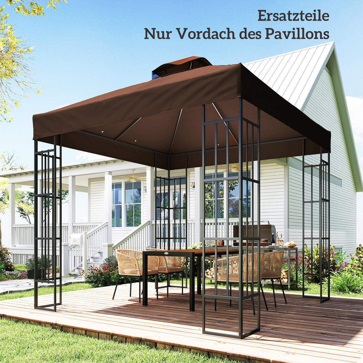 PAVILLON-ERSATZDACH aus Polyester Kaffee - Braun, Textil (300/1/300cm) - Outsunny