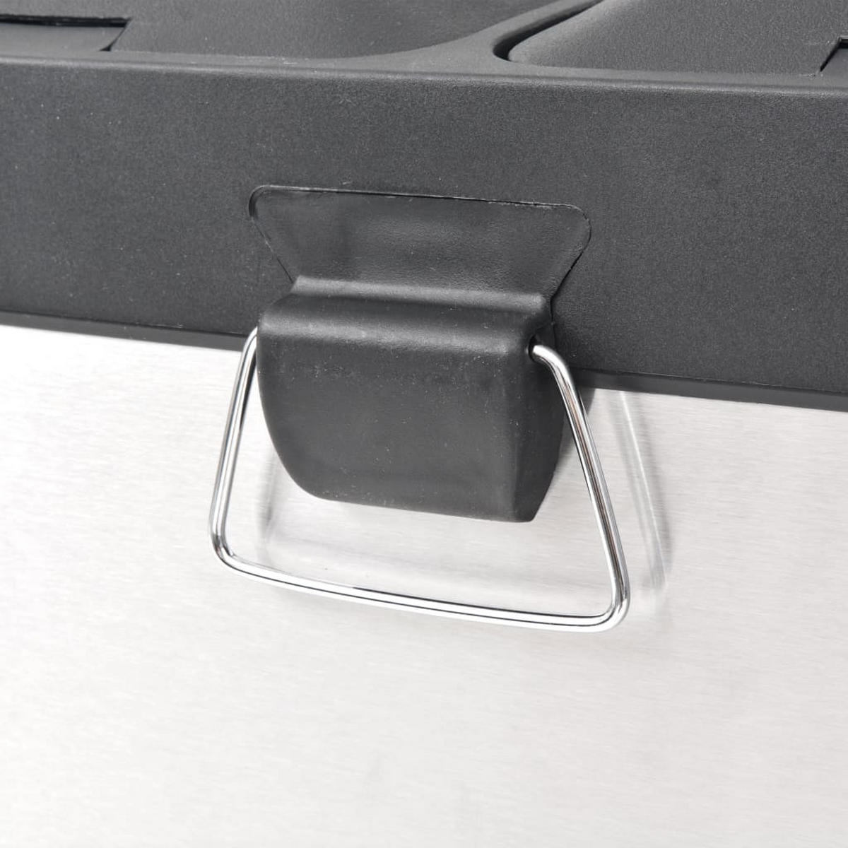 MÜLLEIMER 2 Fächer Edelstahl 2x 18L - Silberfarben, Metall (41/56.5/34.5cm) - DELUKE