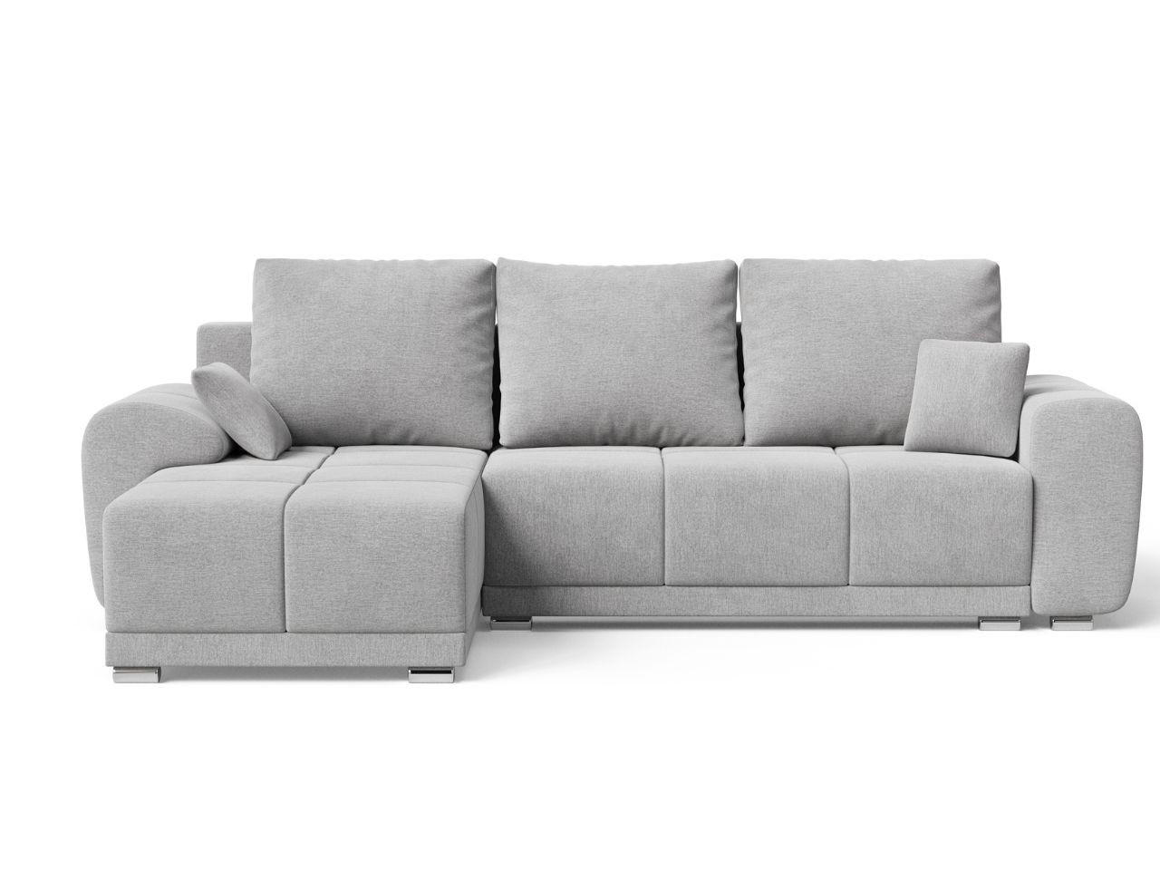 ECKSOFA Monti Grau Links - Silberfarben/Grau, Holz/Textil (188/290cm) - Graingold